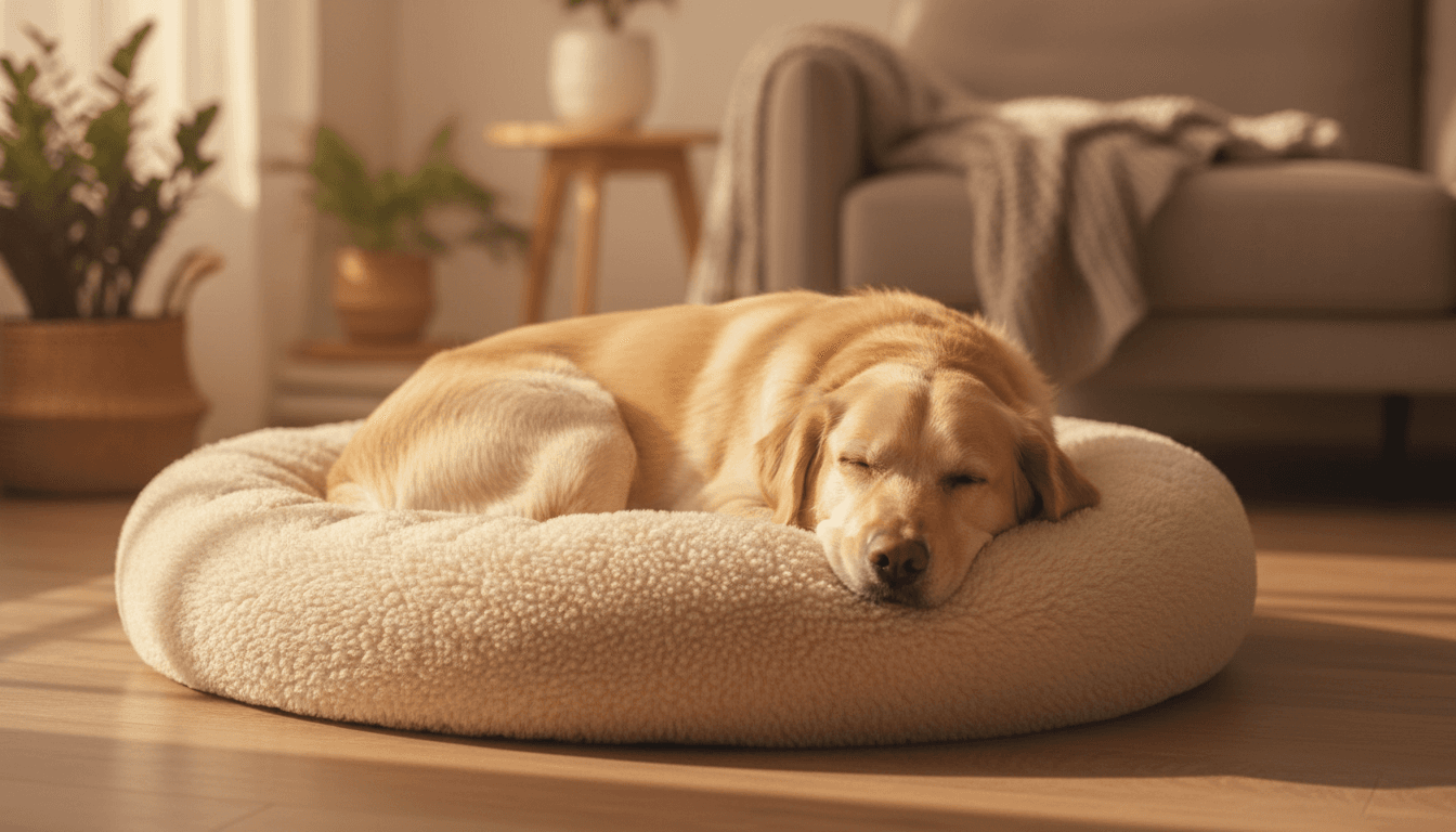 A calm dog at rest